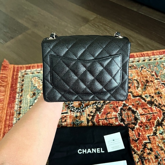 Chanel Classic Mini Square Caviar Black Flap Bag - Picture 4 of 10